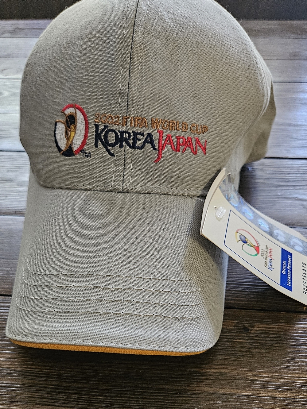 2002 FIFA World Cup Korea Japan Official Licensed Hat Cap Khaki NWT Vintage